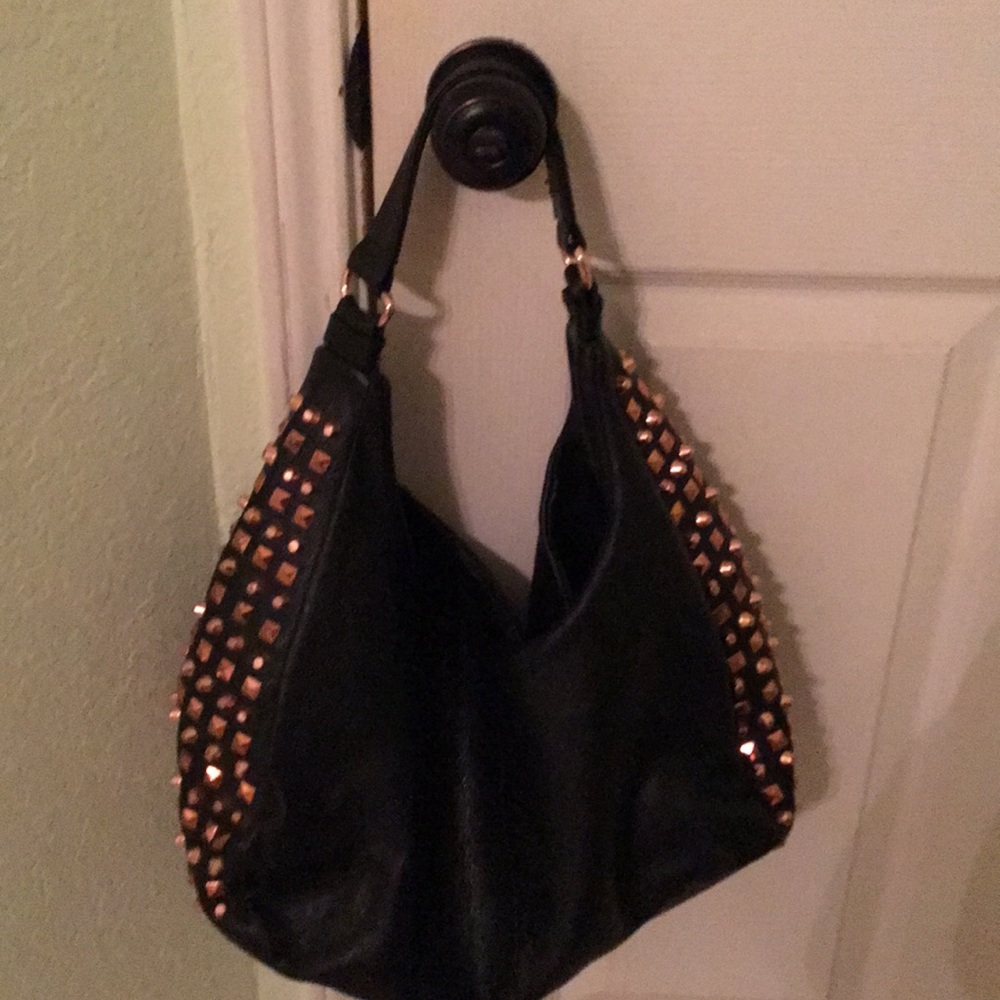 Romy Gold Drew Rose Gold Studded Hobo
